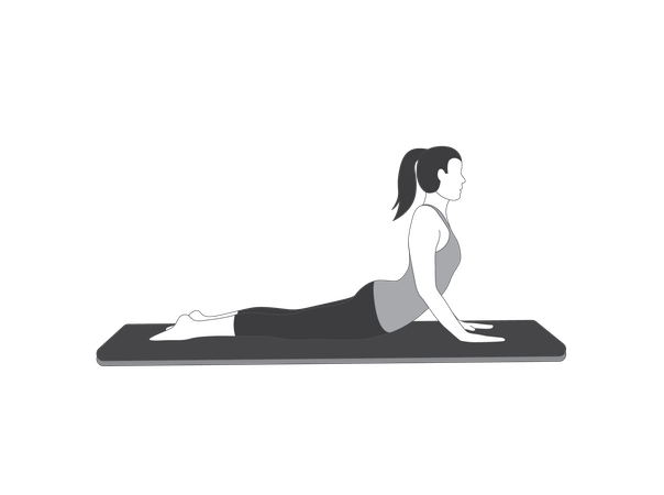 Fille de yoga faisant du bhujangasana  Illustration