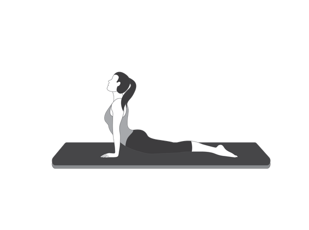 Fille de yoga faisant du bhujangasana  Illustration