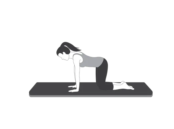 Fille de yoga faisant la pose de la table d'équilibrage  Illustration