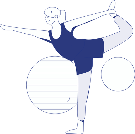 Fille de yoga faisant Natrajasana  Illustration