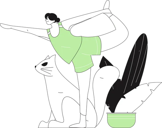 Fille de yoga faisant Natrajasana  Illustration