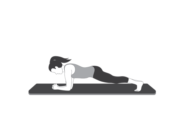 Fille de yoga faisant de la planche  Illustration