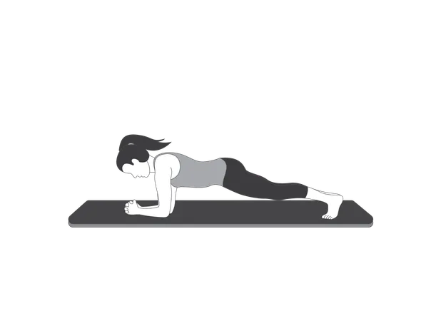 Fille de yoga faisant de la planche  Illustration