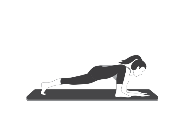 Yoga Girl faisant du yoga pose de lézard  Illustration