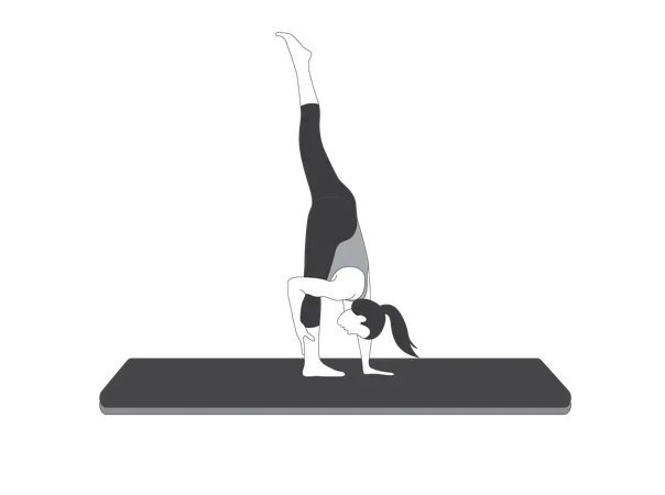 Fille de yoga faisant la pose de la pyramide  Illustration