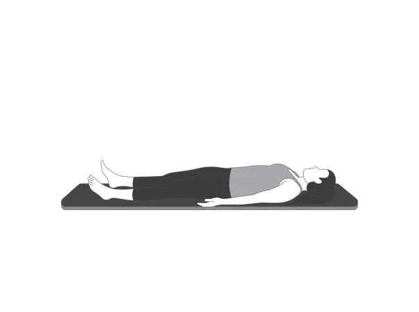 Fille de yoga faisant Shavasana  Illustration