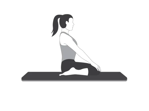 Fille de yoga faisant du vajrasana  Illustration