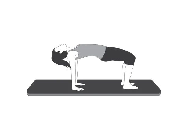 Pose de pont de fille de yoga  Illustration