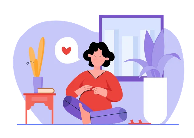 Yoga For Pregnancy  Illustration