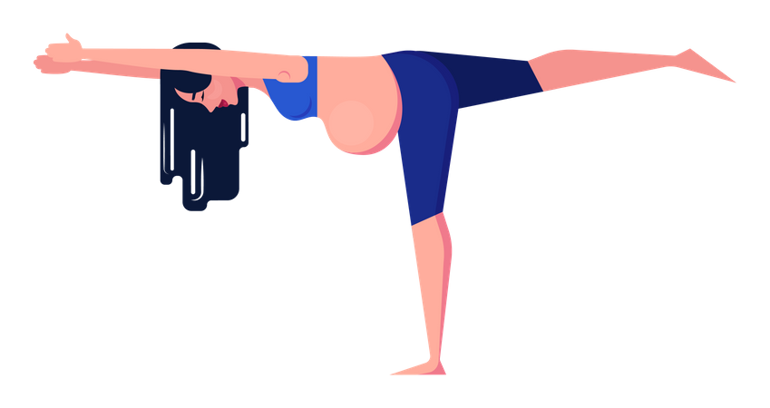 Yoga for pregnant female Illustration
