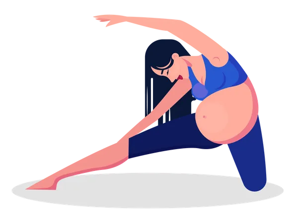Yoga For Pregnant Woman Concept Fitness And Sport During Pregnancy Healthy Lifestyle And Relaxation Isolated Vector Illustration In Cartoon Style Illustration