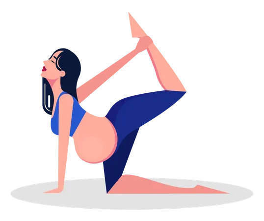 Yoga For Pregnant Woman Concept Fitness And Sport During Pregnancy Healthy Lifestyle And Relaxation Isolated Vector Illustration In Cartoon Style Illustration