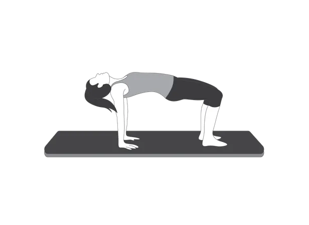 Yoga girl Bridge Pose  Illustration