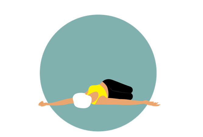 Yoga Girl doing abdominal twist pose  Illustration