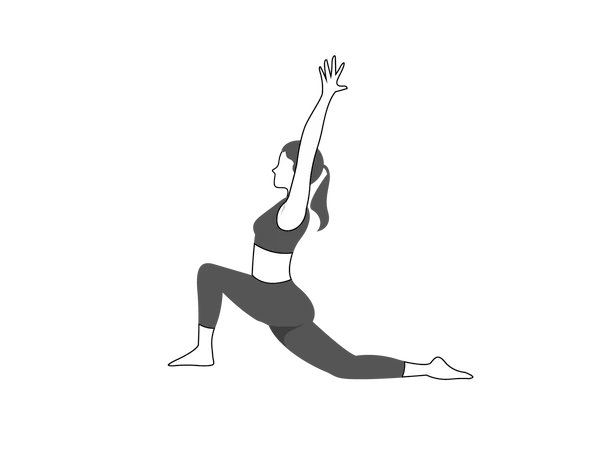 Yoga girl doing Anjaneyasana  Illustration
