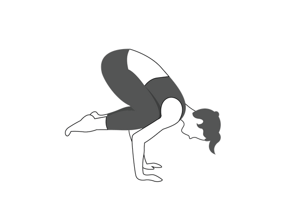 Yoga girl doing bakasana  일러스트레이션