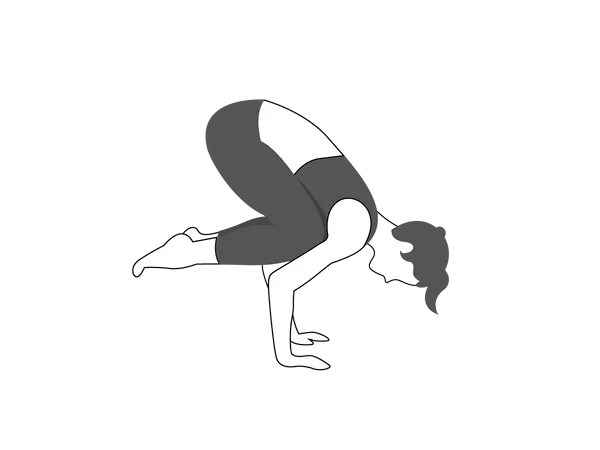 Yoga girl doing bakasana  일러스트레이션