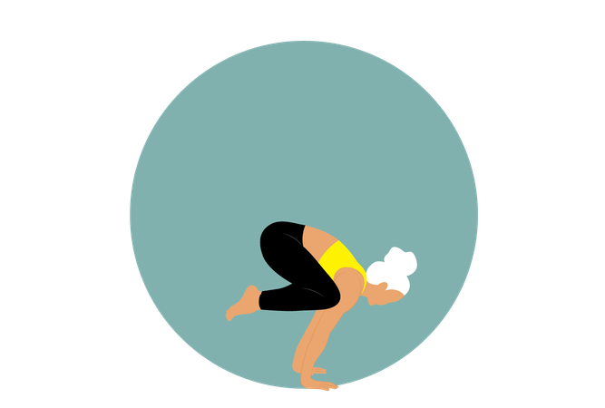 Yoga girl doing bakasana  Illustration