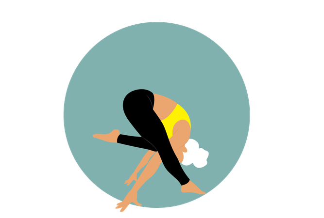 Yoga girl doing bakasana  Illustration