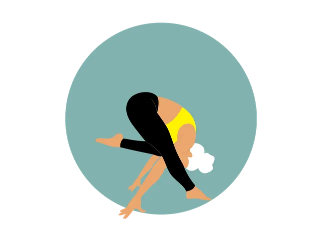 Yoga girl doing bakasana  Illustration