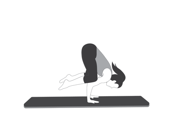 Yoga girl doing bakasana  Illustration