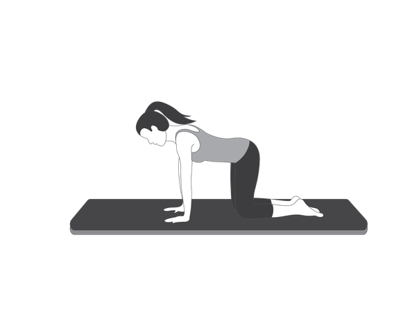 Yoga girl doing Balancing Table Pose  Illustration