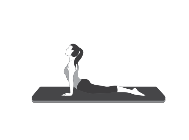 Yoga girl doing bhujangasana  Illustration