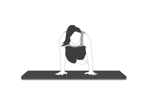 Yoga girl doing Bhujapidasana Pose  Illustration