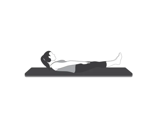 Yoga girl doing boat pose  Illustration