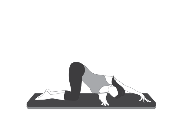 Yoga girl doing body stretching exercise  Illustration