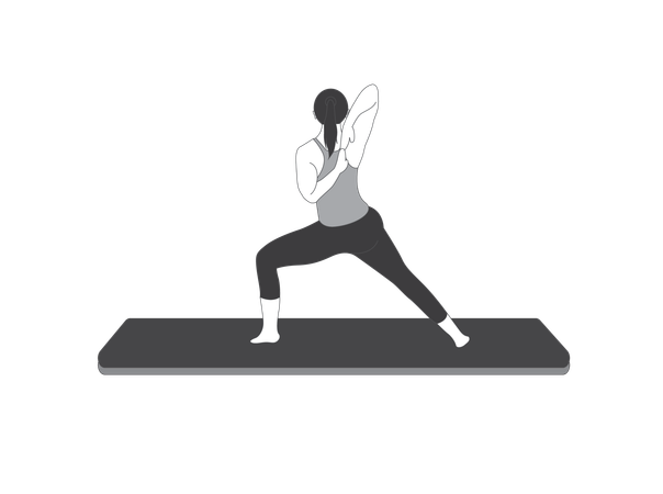 Yoga girl doing body stretching exercise  Illustration