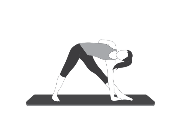 Yoga girl doing body stretching exercise  Illustration