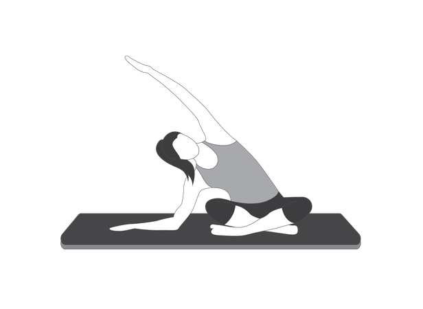 Yoga Girl doing body stretching yoga  Illustration