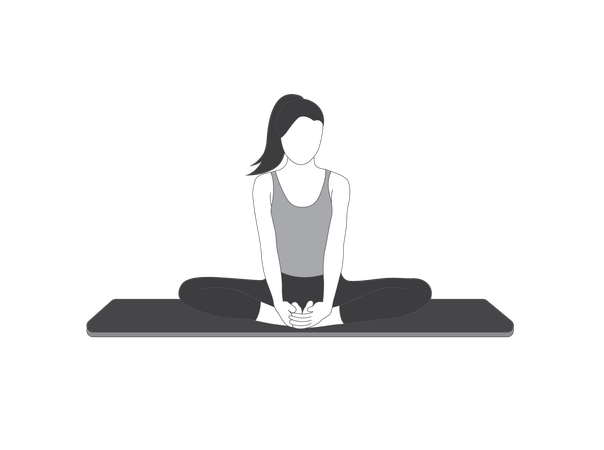 Yoga girl doing butterfly pose  Illustration