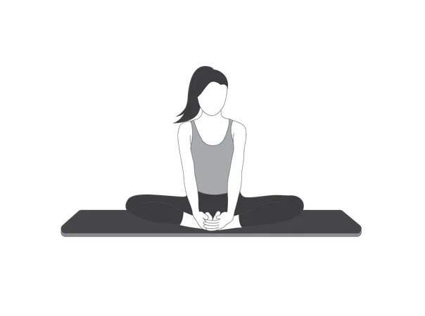 Yoga girl doing butterfly pose  Illustration