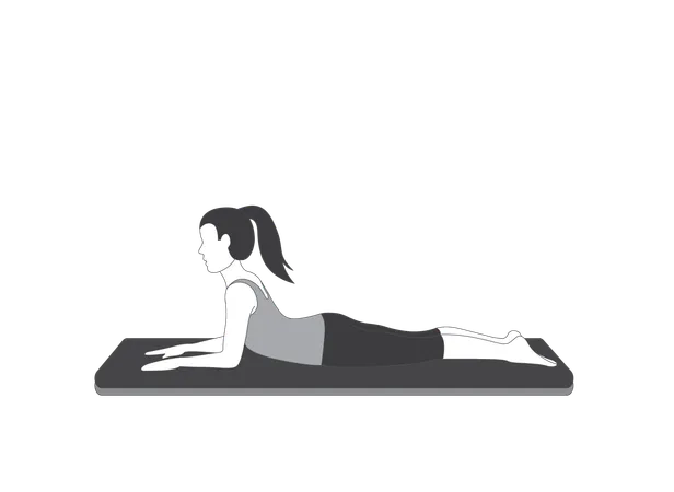 Yoga girl doing Cobra pose  Illustration