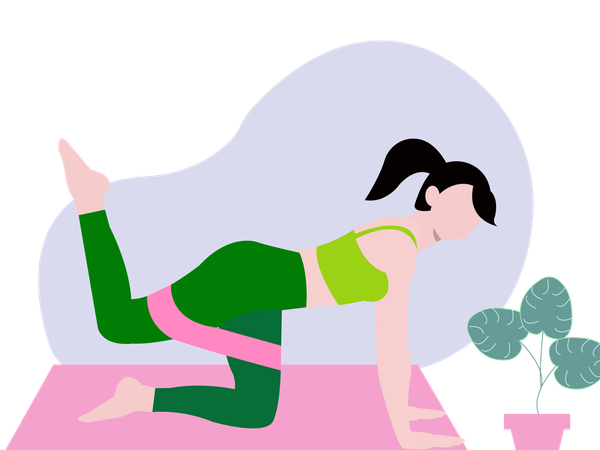 Yoga girl doing dog Pose  Illustration