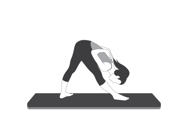 Yoga girl doing down forward pose  Illustration