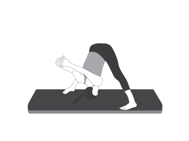 Yoga girl doing down forward pose  Illustration