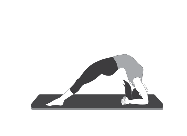 Yoga girl doing Elbow Bridge pose  Illustration