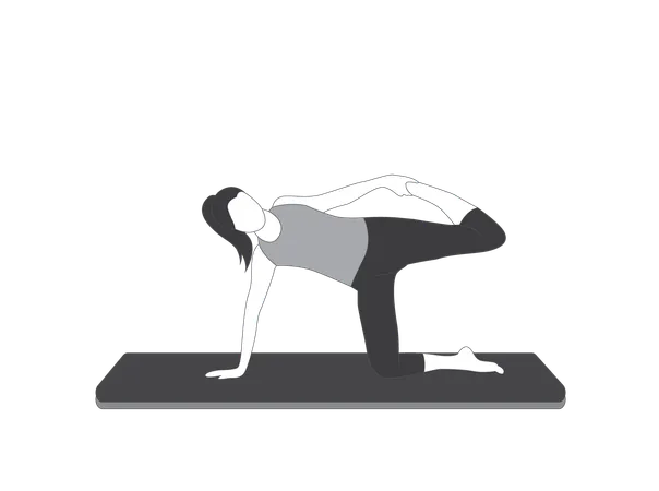Yoga girl doing exercise  Illustration