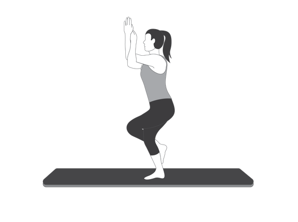 Yoga Girl doing Garudasana  Illustration