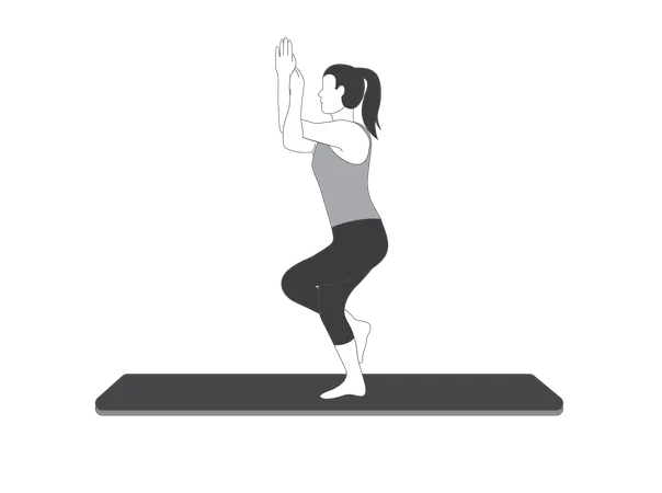Yoga Girl doing Garudasana  Illustration