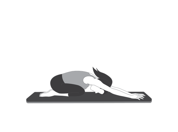 Yoga girl doing girl pose  イラスト