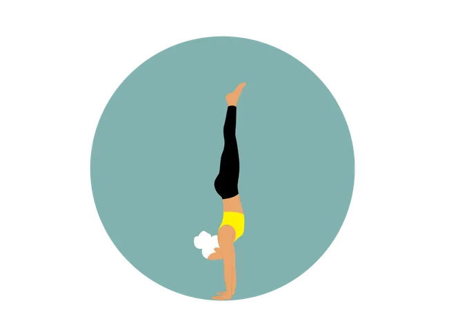 Yoga Girl doing Handstand  Illustration