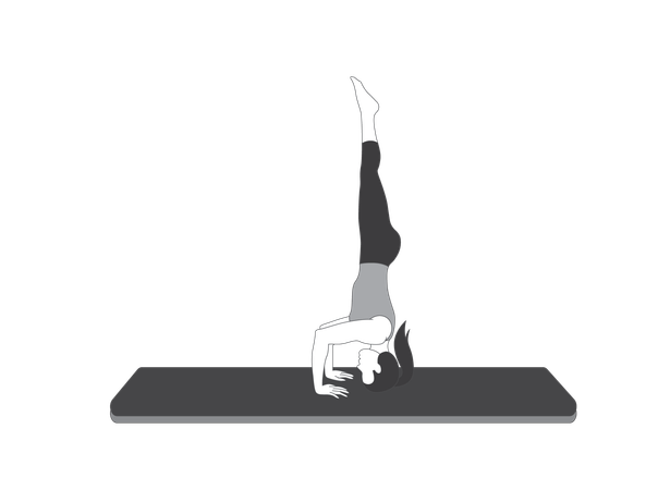 Yoga girl doing handstand  Illustration