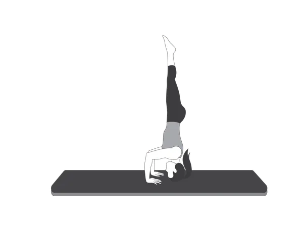 Yoga girl doing handstand  Illustration