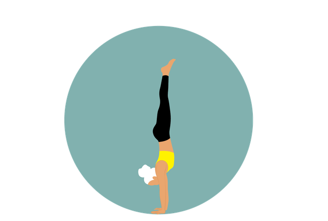 Yoga Girl doing Handstand  Illustration