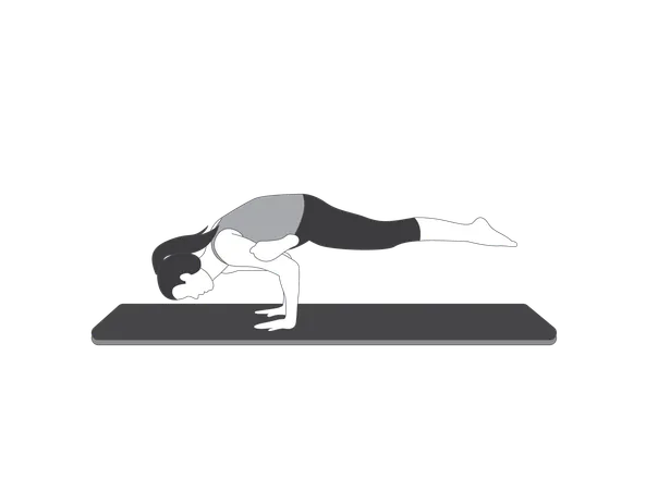 Yoga girl doing mayurasana  Illustration