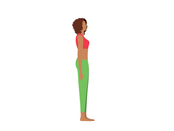 Yoga girl doing morning exercise  Illustration